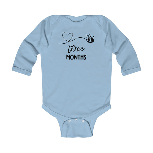 Three Months, Three Months Old, Month Milestones, Baby Milestones, Infant Long Sleeve Bodysuit