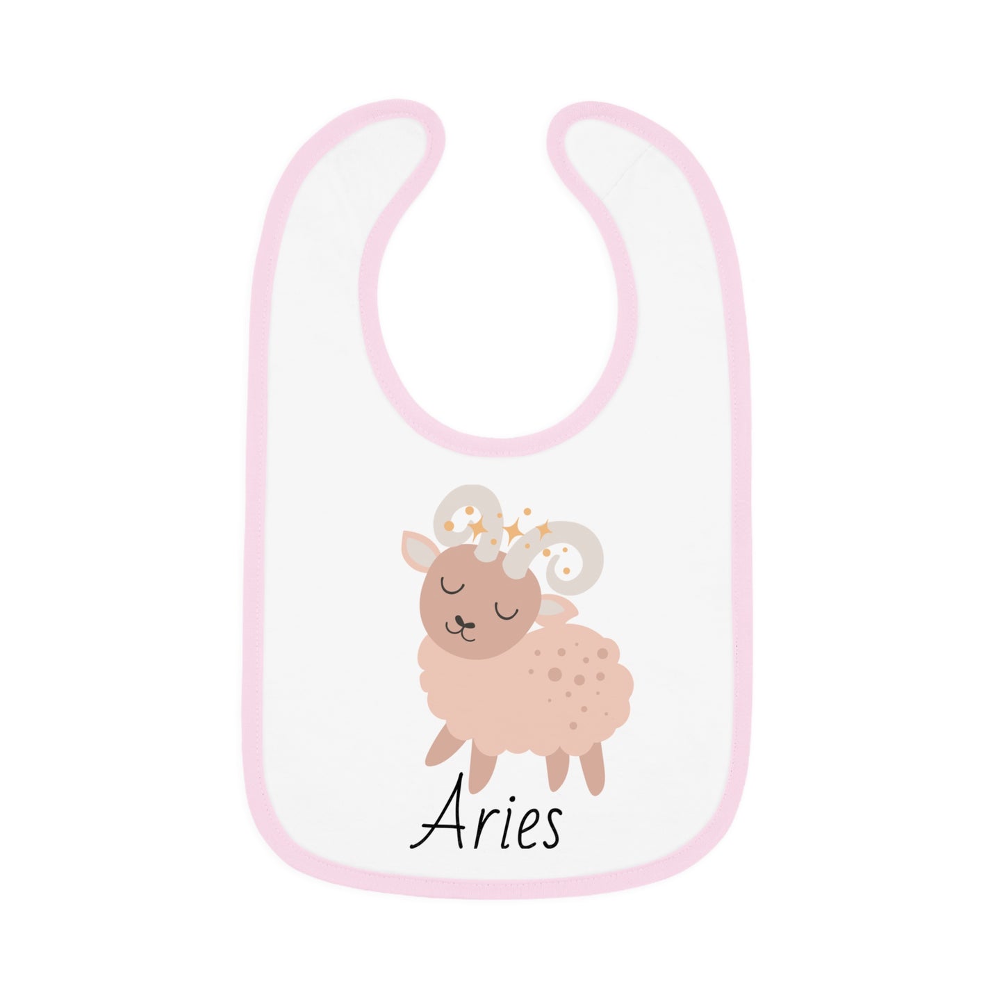 Aries Bib, Aries Baby Bib, Zodiac Sign Bib, Baby Contrast Trim Jersey Bib