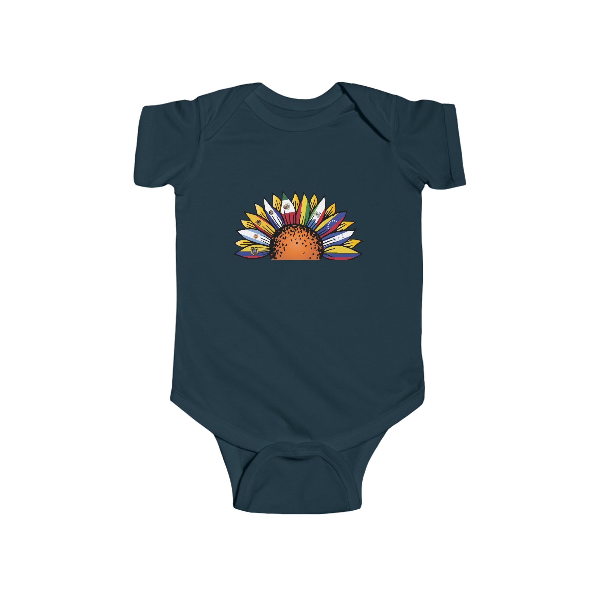 Sunflower Flower Half - Hispanic Heritage Month Infant  Bodysuit