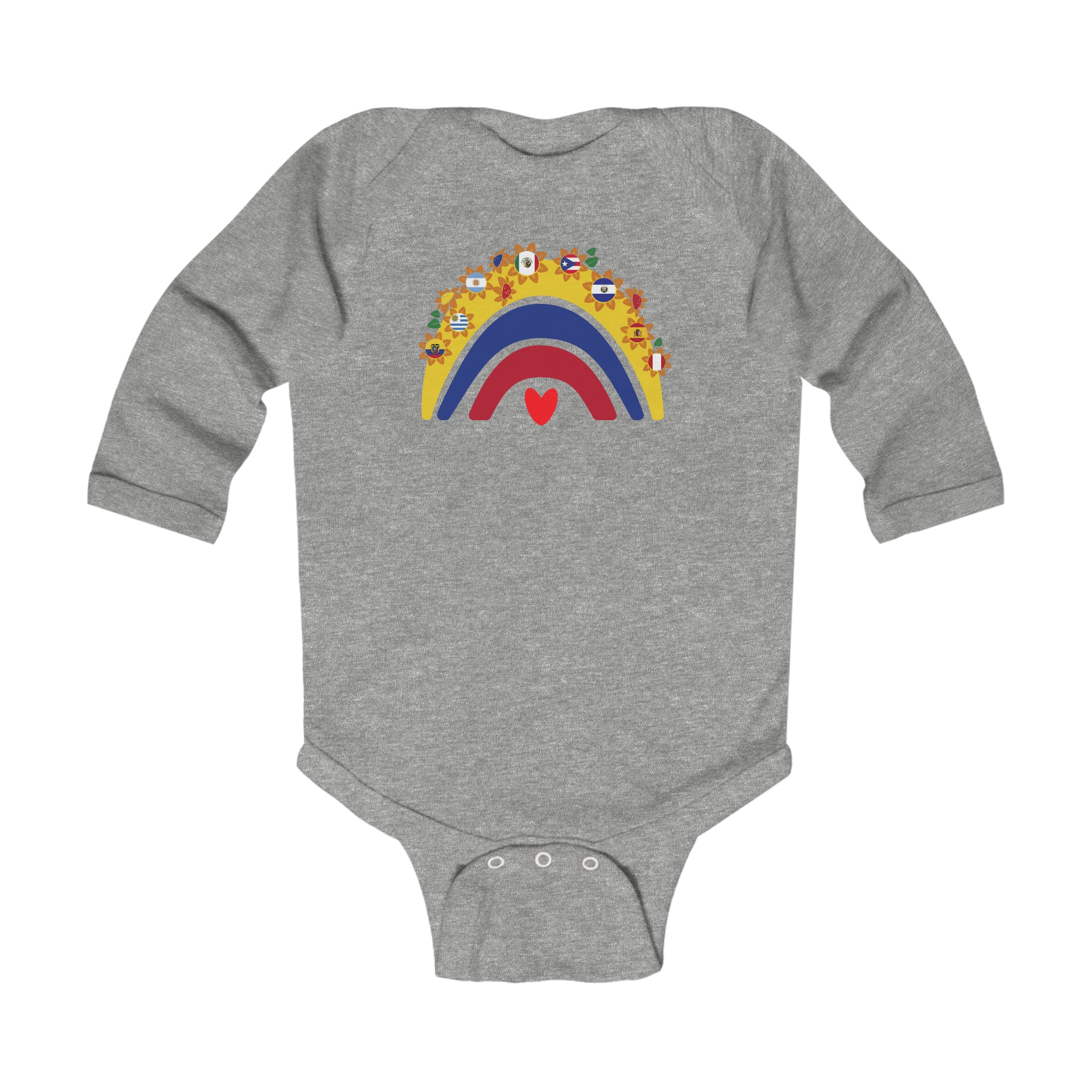 Rainbow Heart - Hispanic Heritage Month Infant Long Sleeve Bodysuit