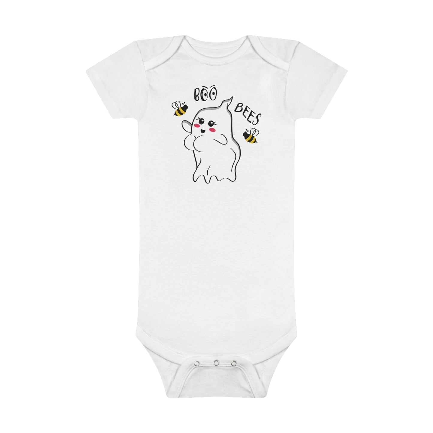 Boo Bees Breast Cancer Awareness Halloween, Bodysuit, Baby Short Sleeve Onesie®