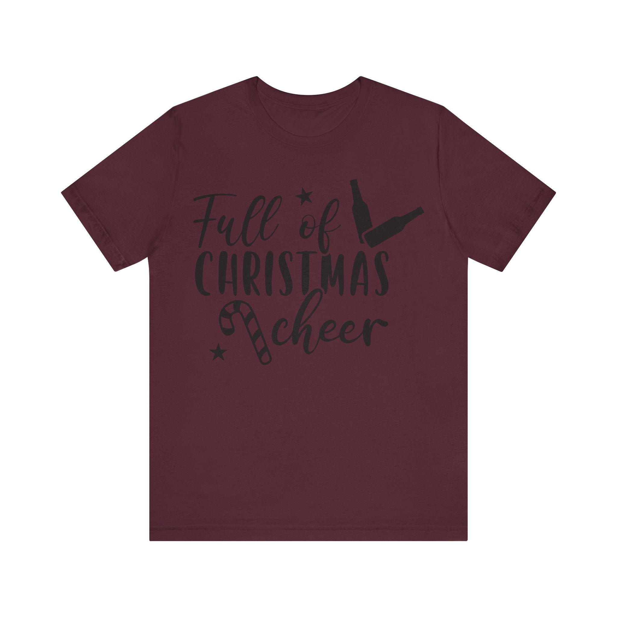 Full of Christmas Cheer & Beer Unisex Jersey Short Sleeve Tee