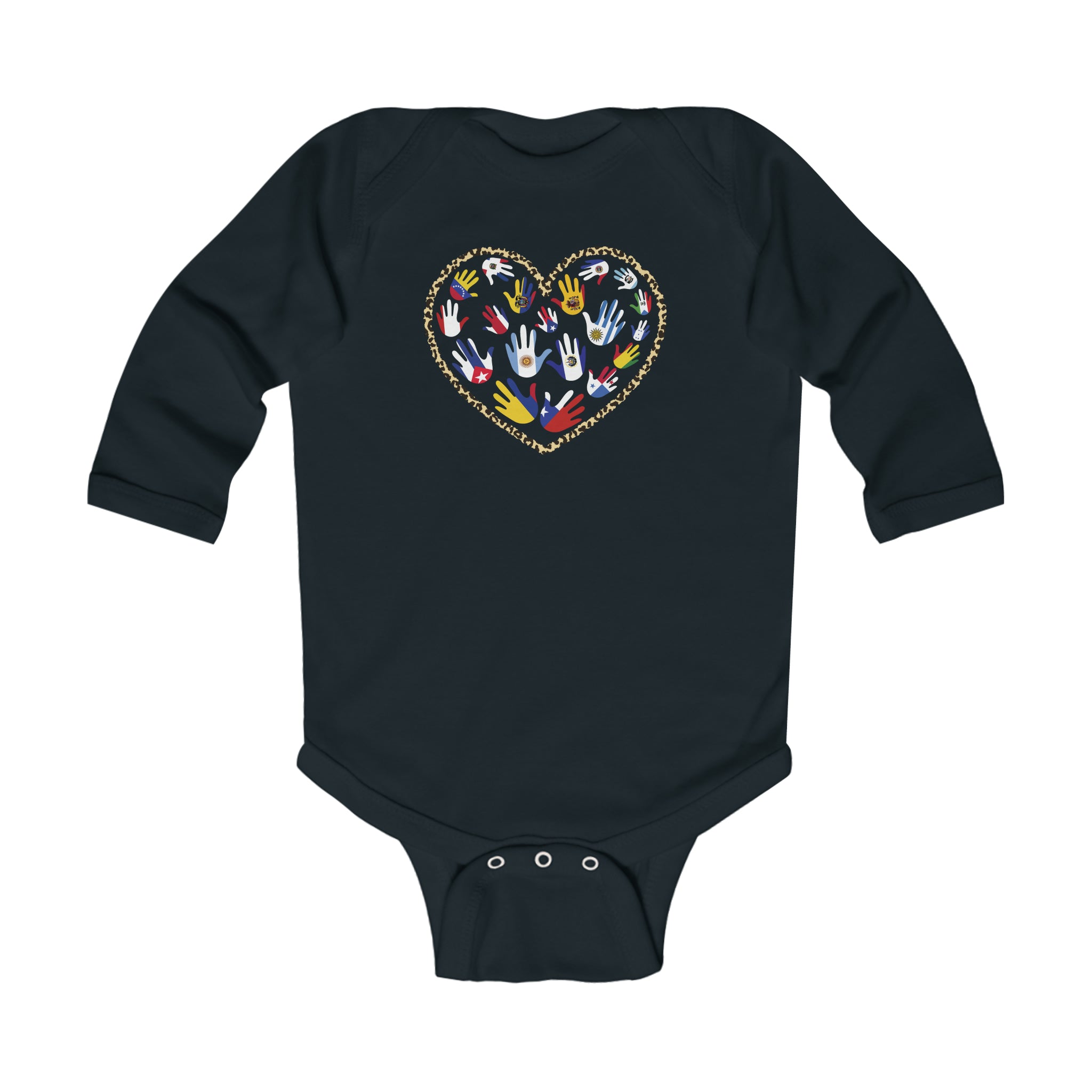 Hands in Heart - Hispanic Heritage Month Infant Long Sleeve Bodysuit