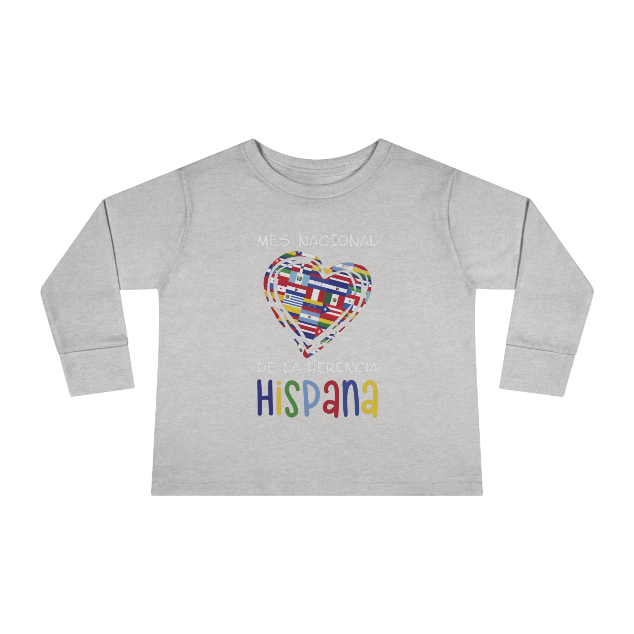 Mes Nacional Heart - Hispanic Heritage Month Toddler Long Sleeve Tee