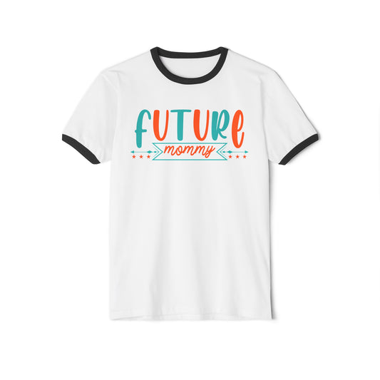 Future Mommy, Future Mommy Tee, Future Mommy Ringer Tee, Future Mommy Tee, Pregnancy Tee, Pregnancy Ringer Tee, Unisex Cotton Ringer T-Shirt