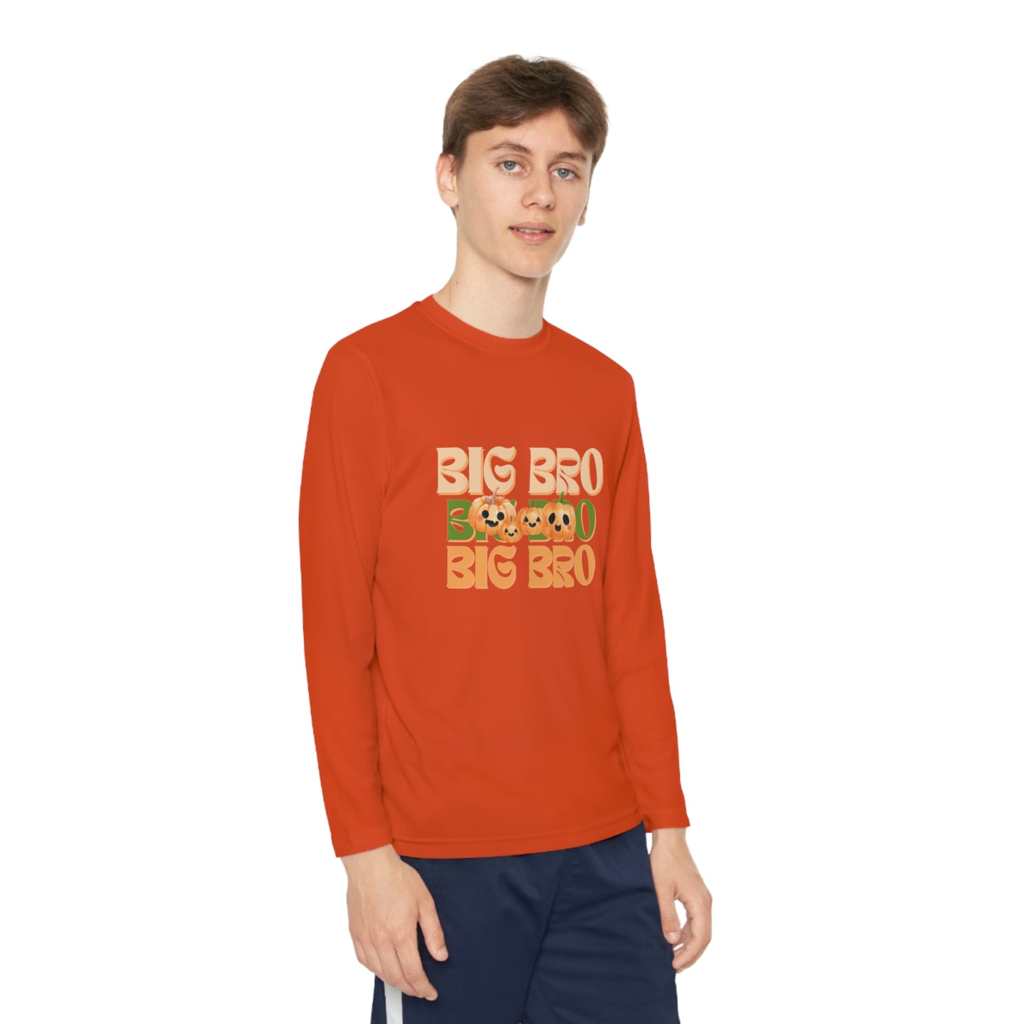 Big Bro Pumpkin Youth Long Sleeve Competitor Tee