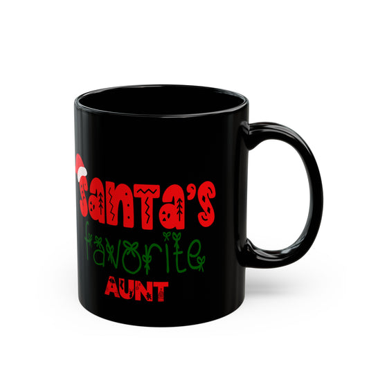 Santa's Favorite Aunt 11oz Black Mug