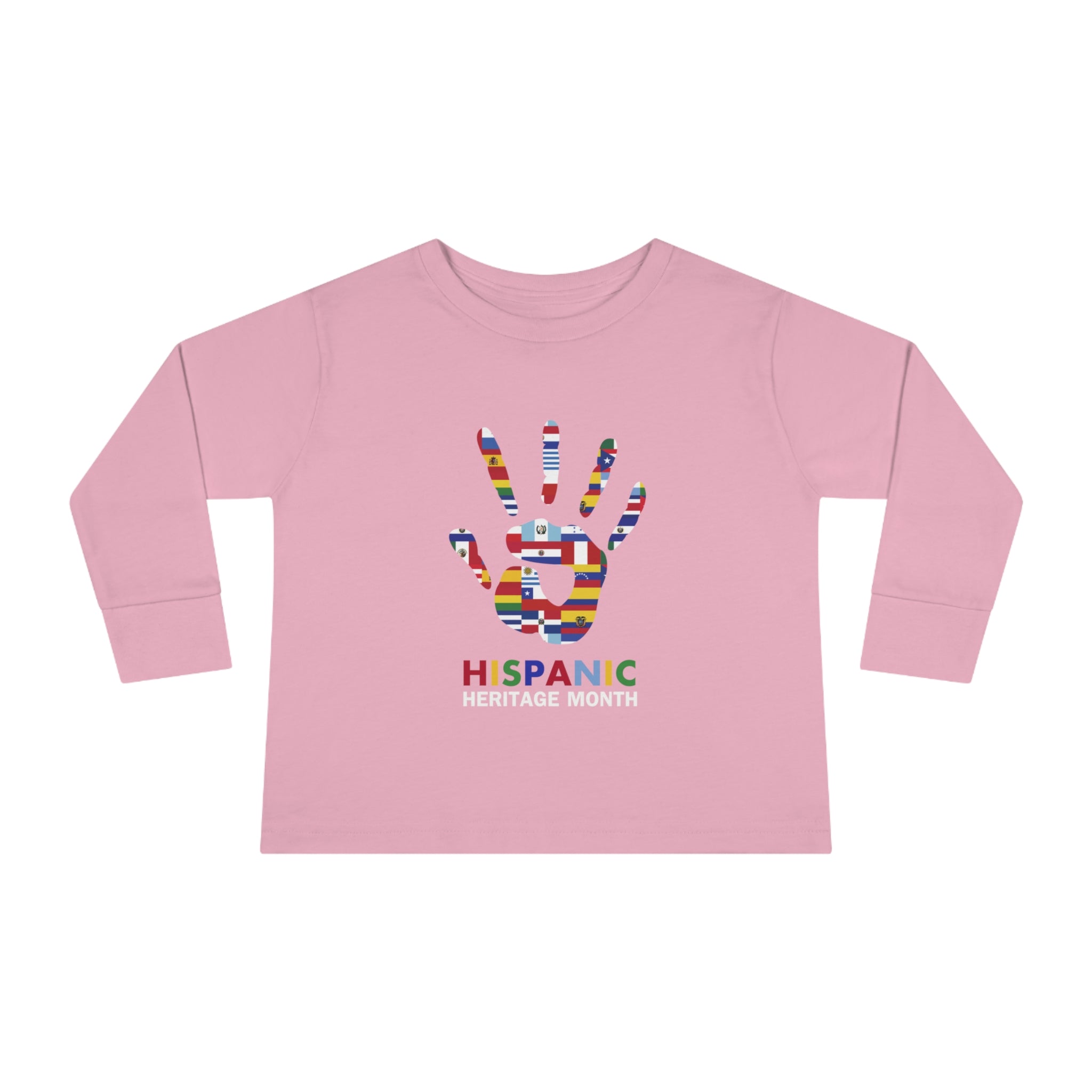 Flag Handprint - Hispanic Heritage Month Toddler Long Sleeve Tee