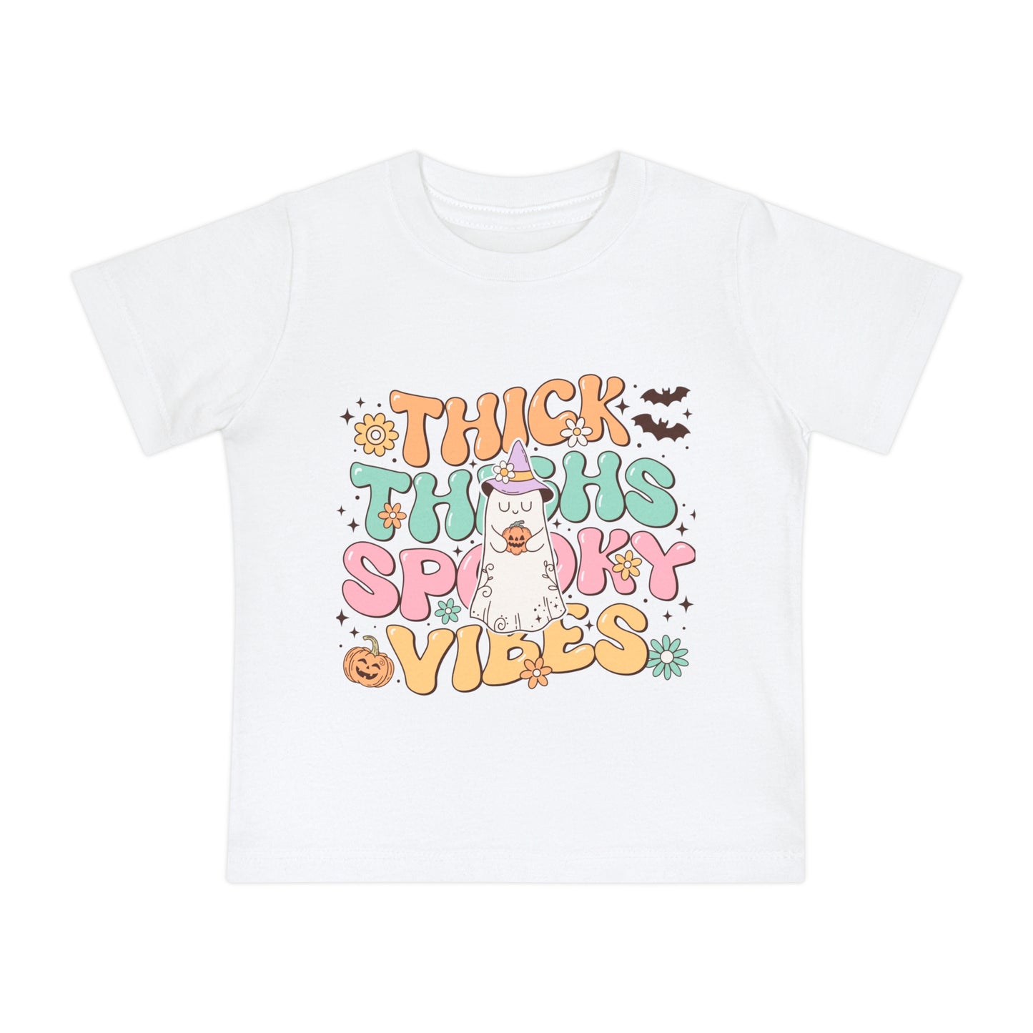 Thick Thighs Spooky Vibes Baby Short Sleeve T-Shirt