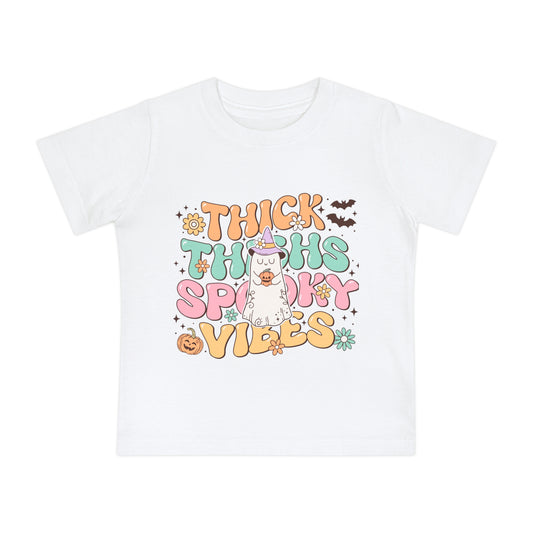 Thick Thighs Spooky Vibes Baby Short Sleeve T-Shirt