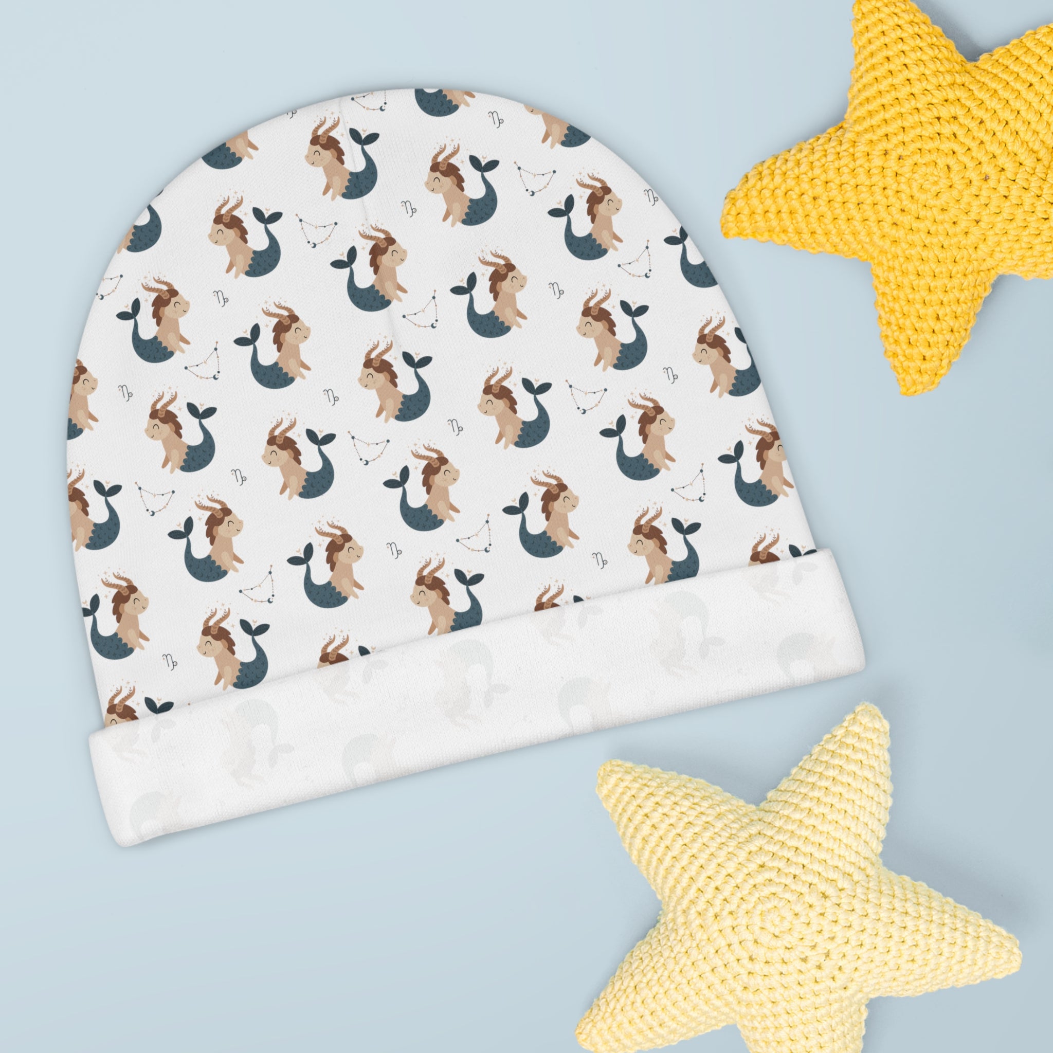 Capricorn Beanie, Capricorn Baby Beanie, Birth Month Beanie, Zodiac Beanie, Baby Beanie (AOP)