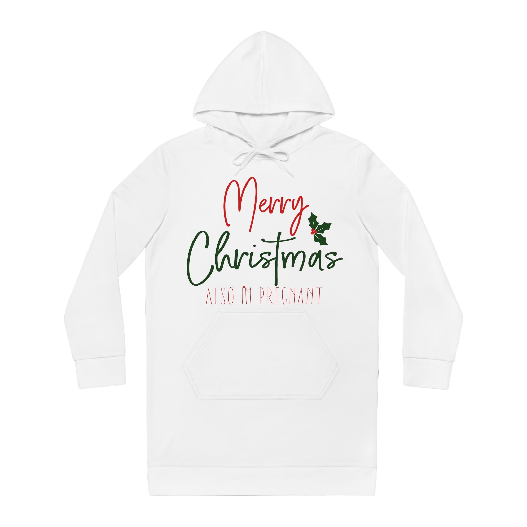 Merry Christmas - Also I'm Pregnant Women's Hoodie Dress (AOP)