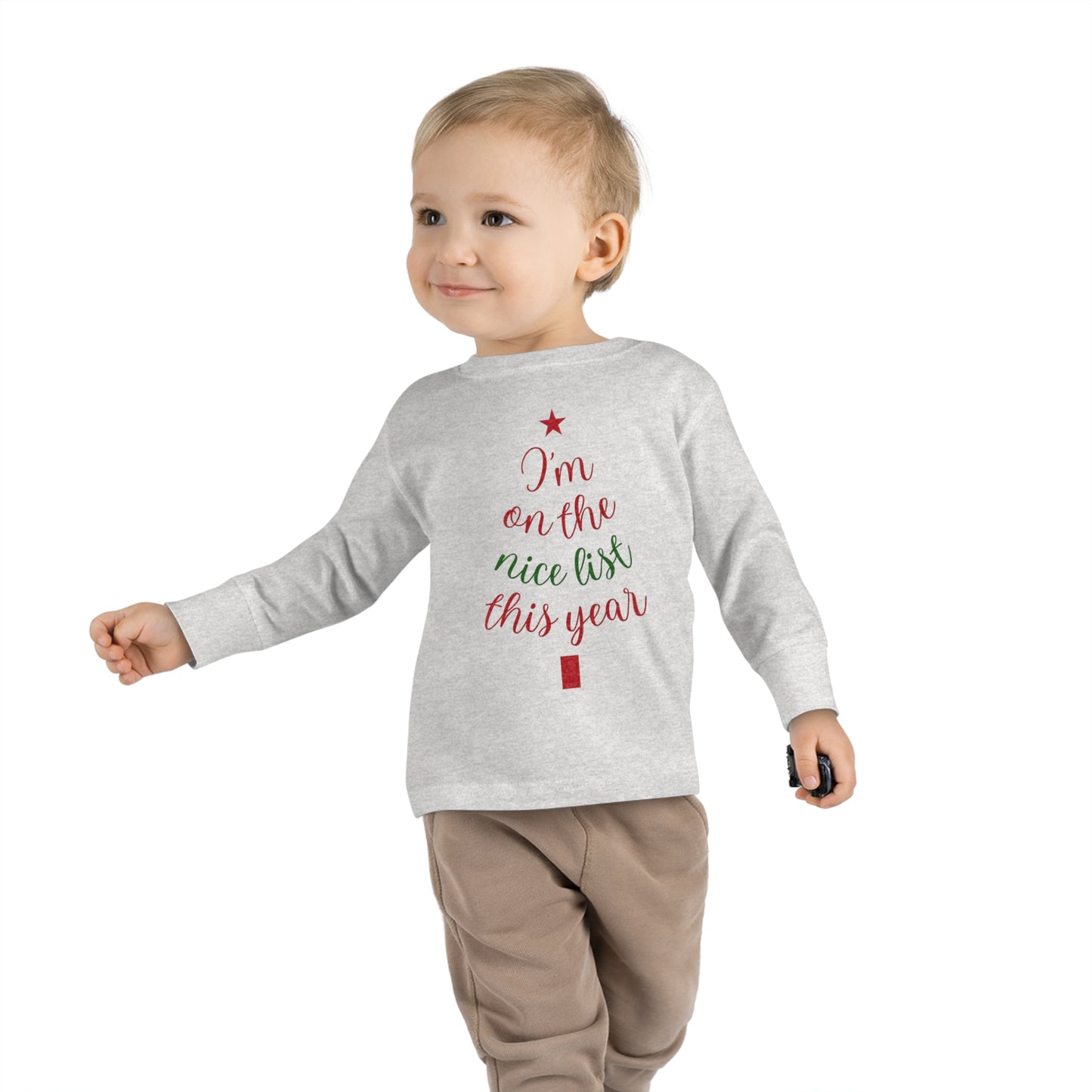 I'm  on The Nice List This Year Toddler Long Sleeve Tee