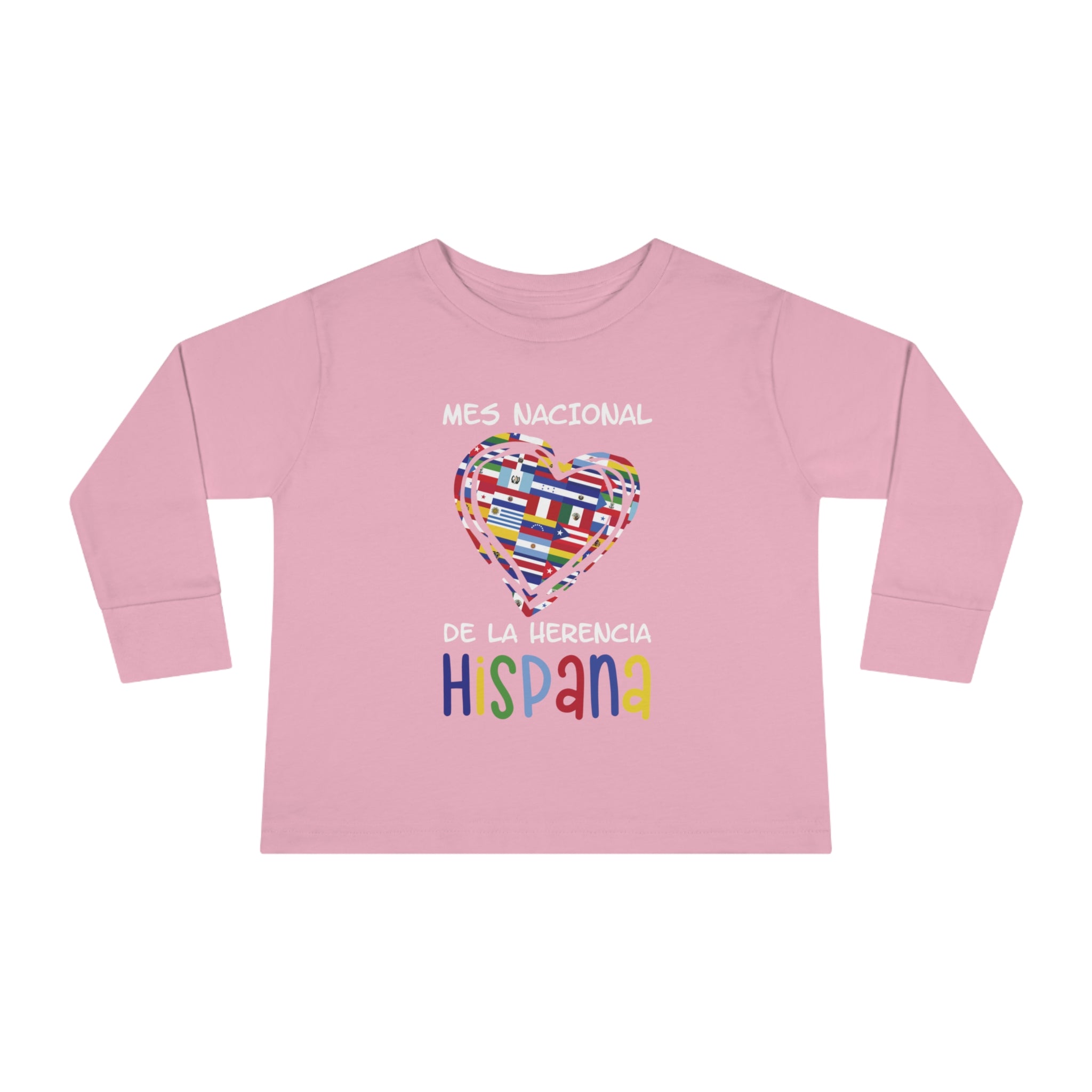 Mes Nacional Heart - Hispanic Heritage Month Toddler Long Sleeve Tee