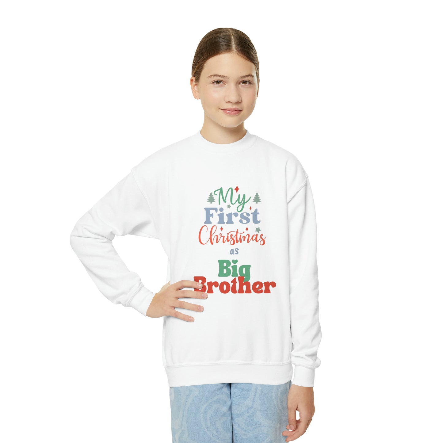 My First Christmas as Big Brother Youth Crewneck Sweatshirt