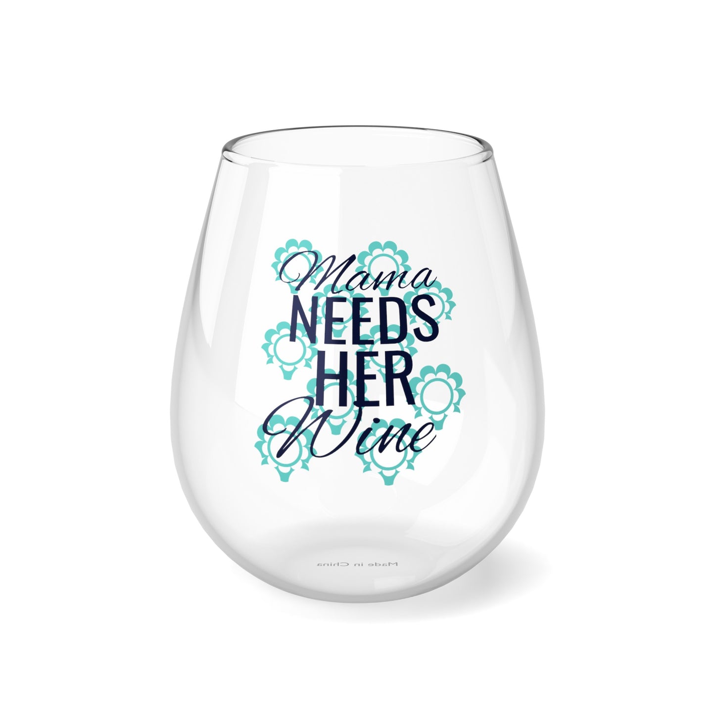 Mama Needs Her Wine Stemless Wine Glass, 11.75oz