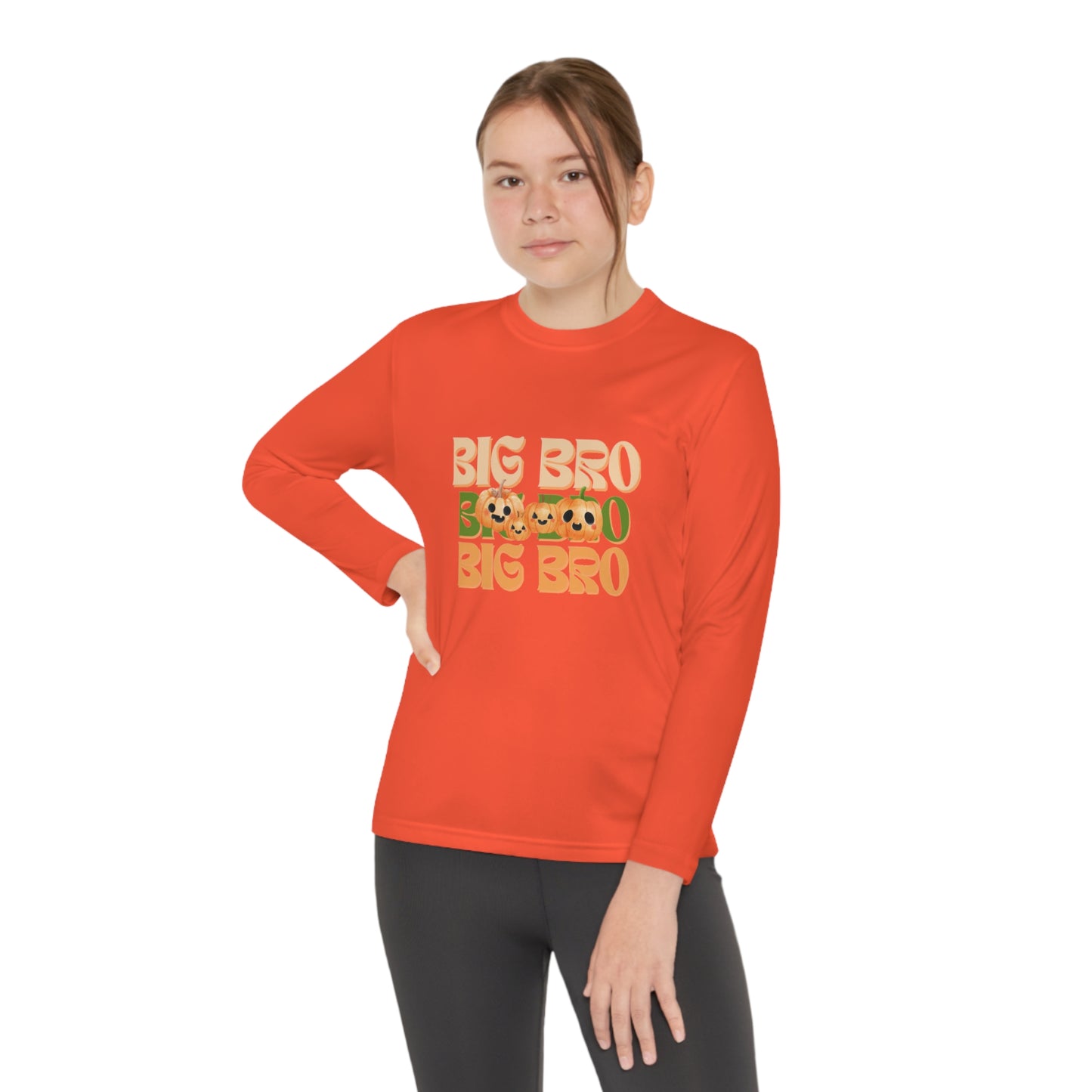 Big Bro Pumpkin Youth Long Sleeve Competitor Tee