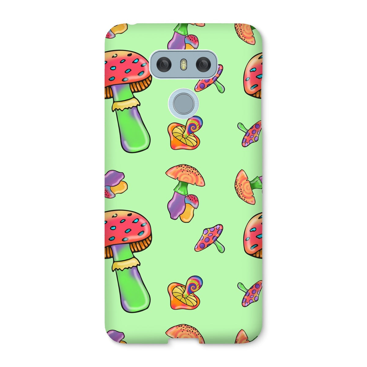 Retro Mushroom Pattern - Green Snap Phone Case