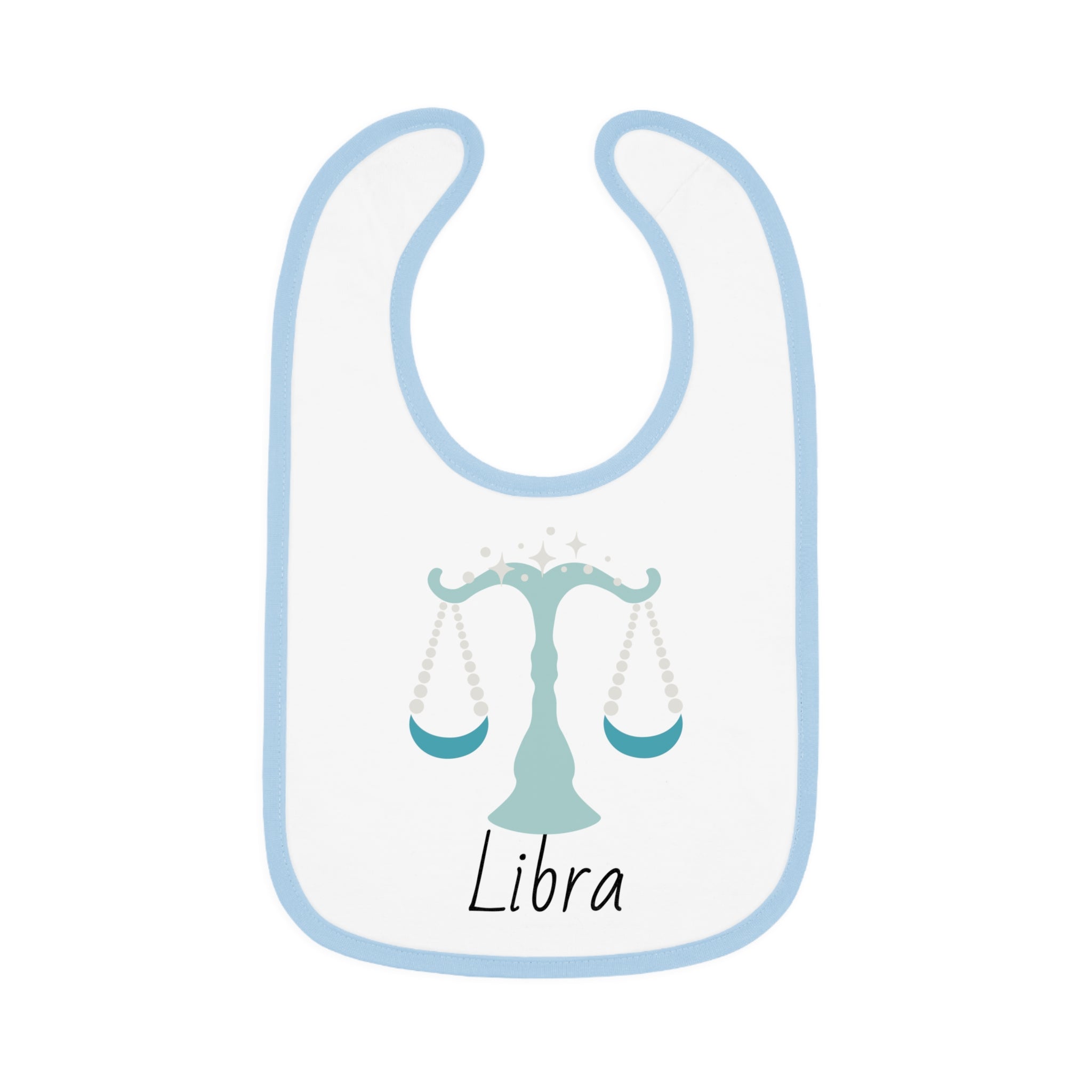 Libra Bib, Libra Baby Bib, Zodiac Sign Bib, Baby Contrast Trim Jersey Bib
