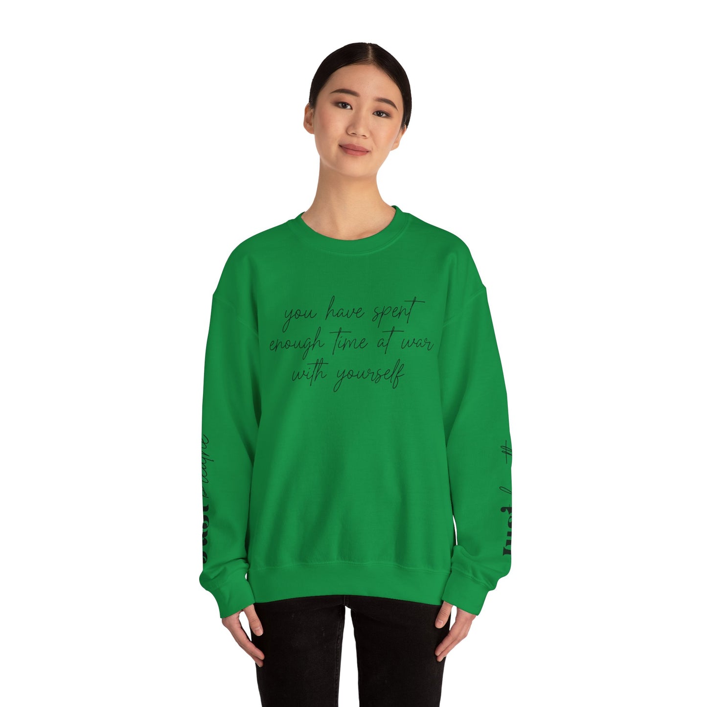 You Have Spent Enough Time At War With Yourself, Just Breathe, Unisex Heavy Blend™ Crewneck Sweatshirt