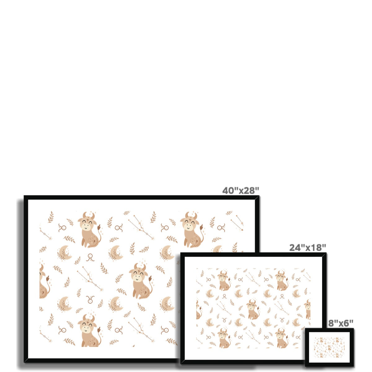 Taurus Pattern Framed & Mounted Print