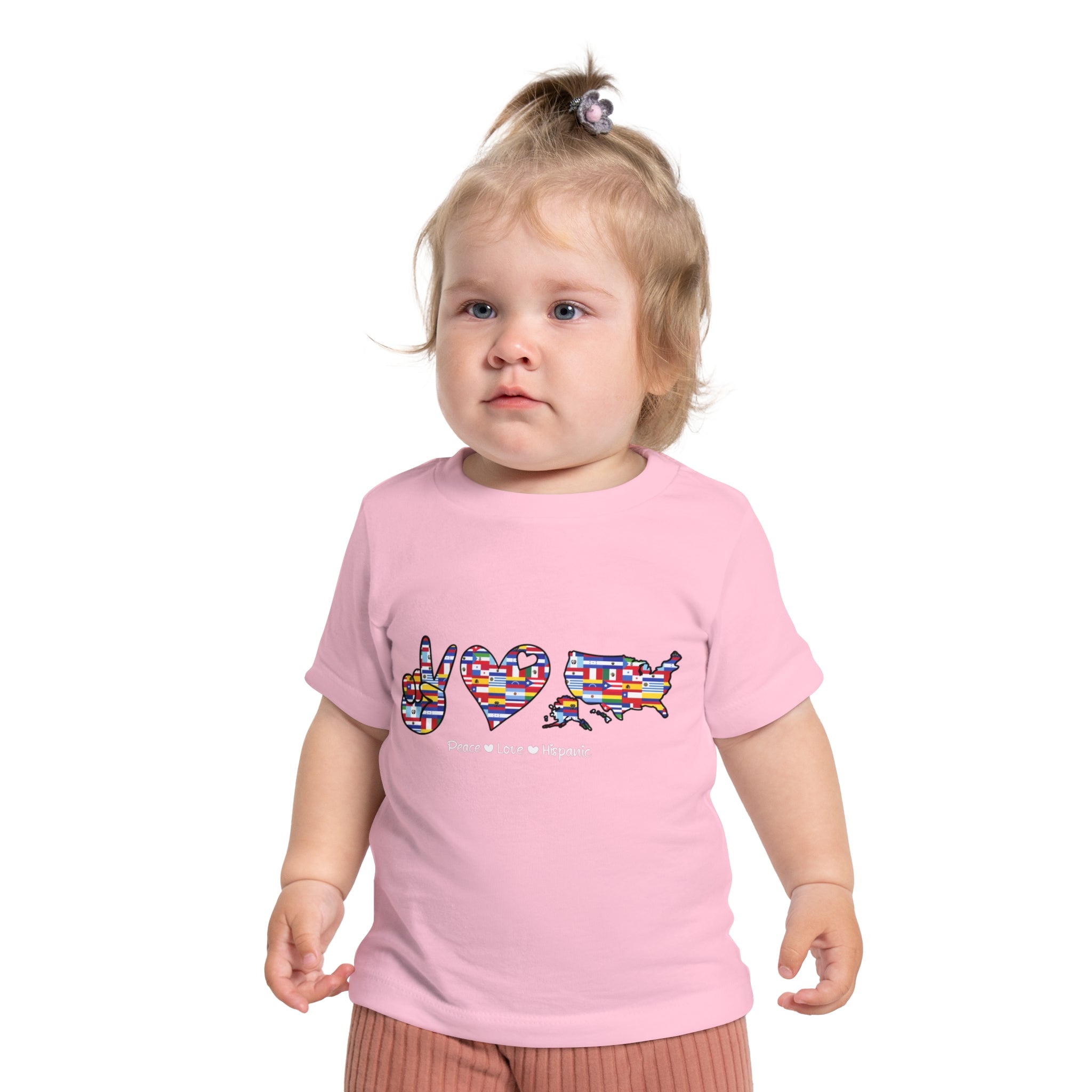 Peace, Love, Hispanic - Hispanic Heritage Month Baby Short Sleeve T-Shirt
