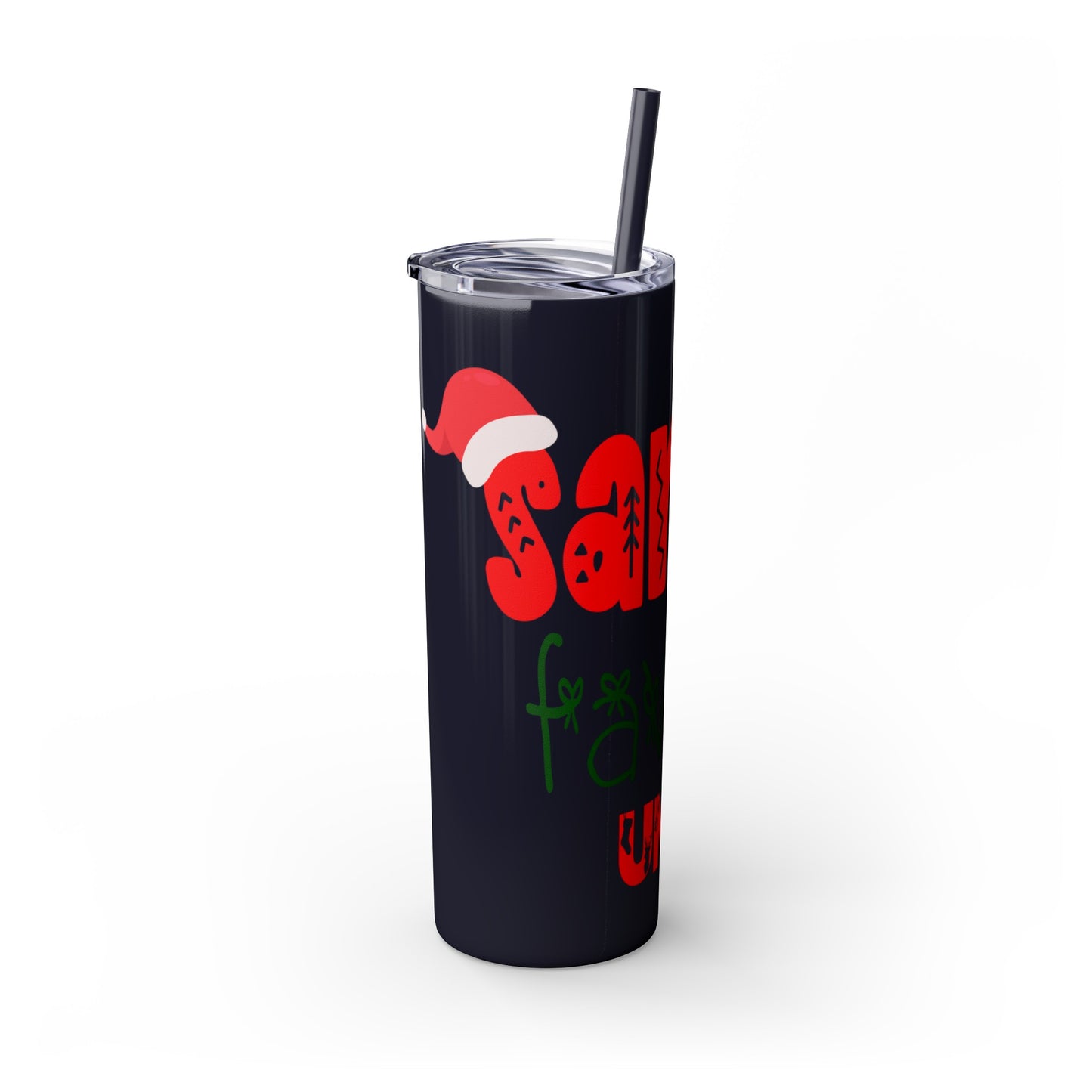 Santa's Favorite Uncle Skinny Tumbler with Straw, 20oz