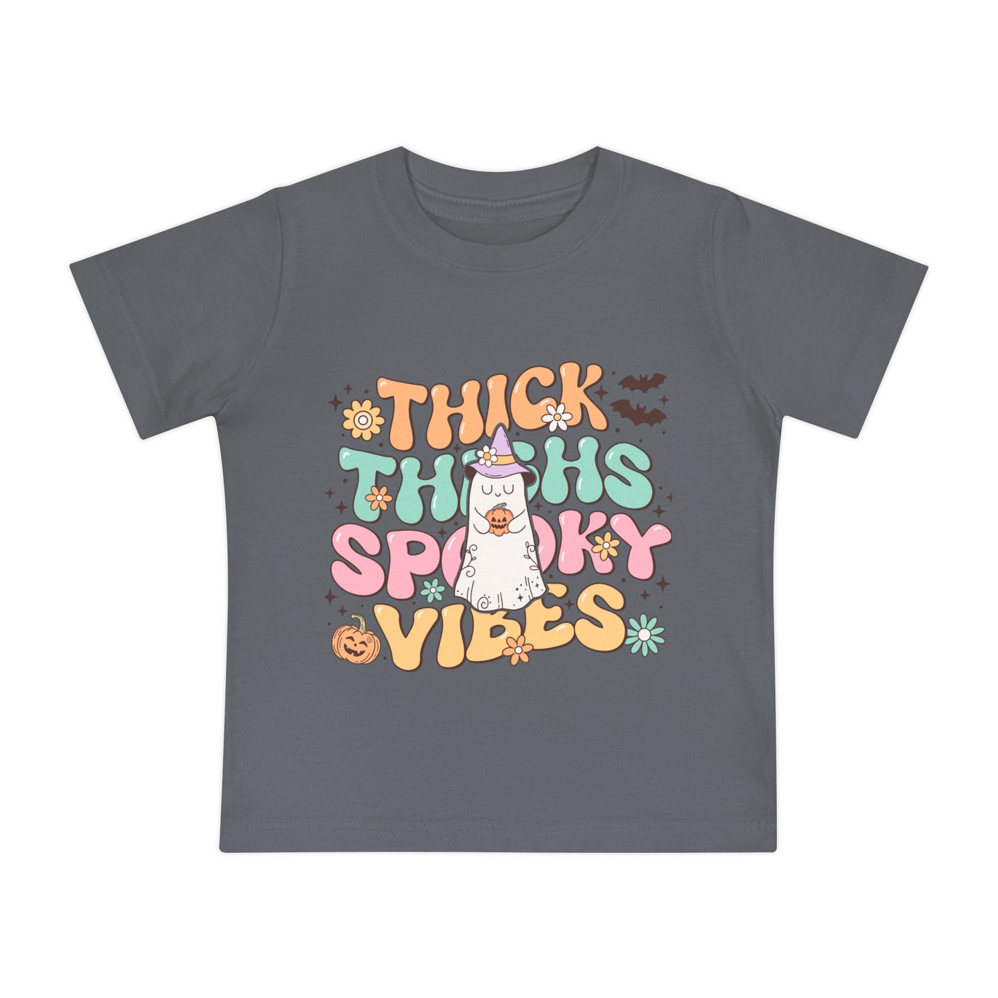 Thick Thighs Spooky Vibes Baby Short Sleeve T-Shirt