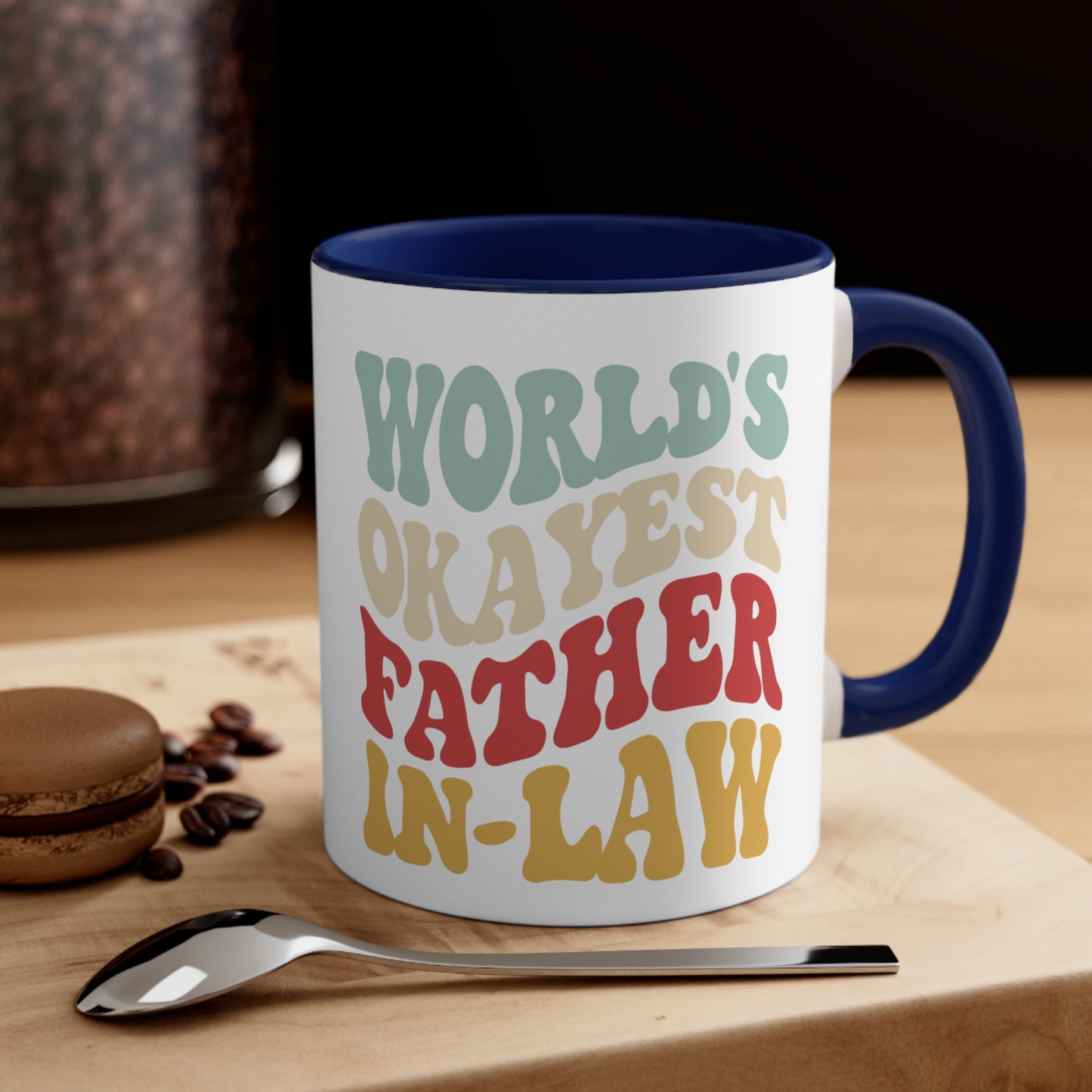 World's Okayest Father-In-Law Accent Coffee Mug, 11oz