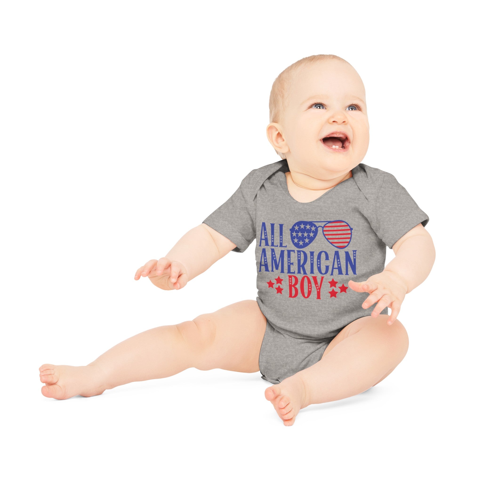 All American Boy, All American Boy Onesie, All American Boy Bodysuit, All American Boy Jumpsuit, Baby Organic Short Sleeve Bodysuit