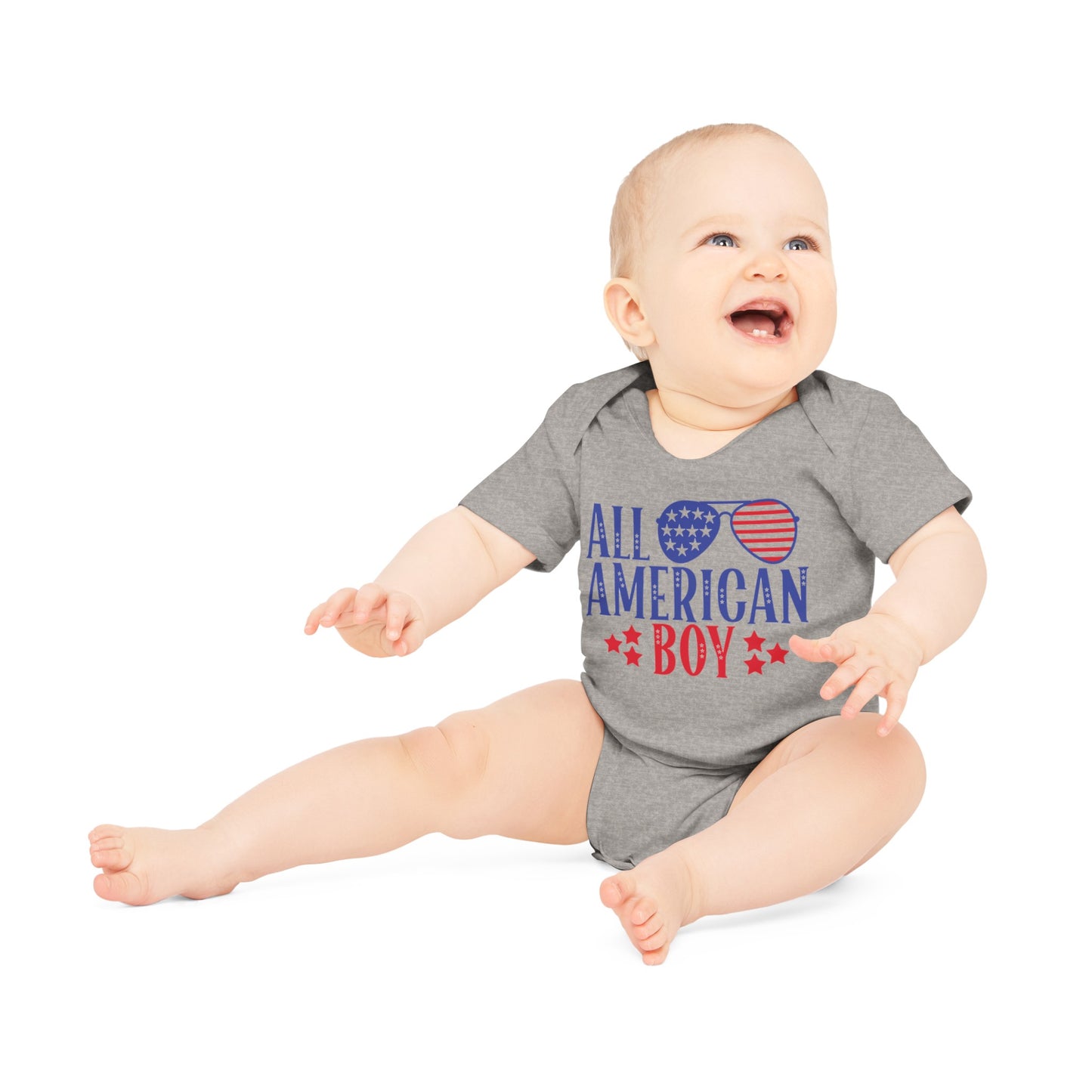 All American Boy, All American Boy Onesie, All American Boy Bodysuit, All American Boy Jumpsuit, Baby Organic Short Sleeve Bodysuit