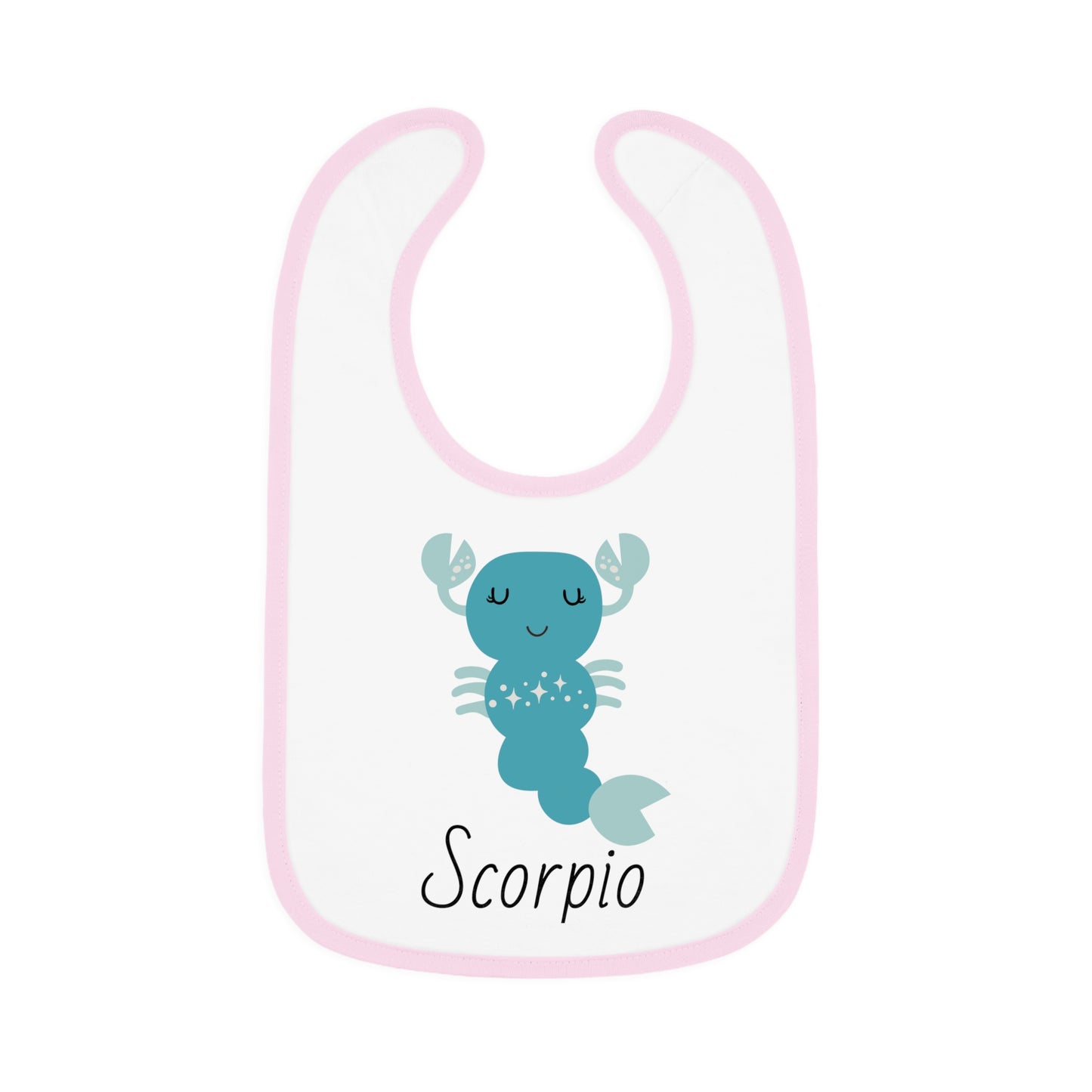 Scorpio Bib, Scorpio Baby Bib, Zodiac Sign Bib, Baby Contrast Trim Jersey Bib