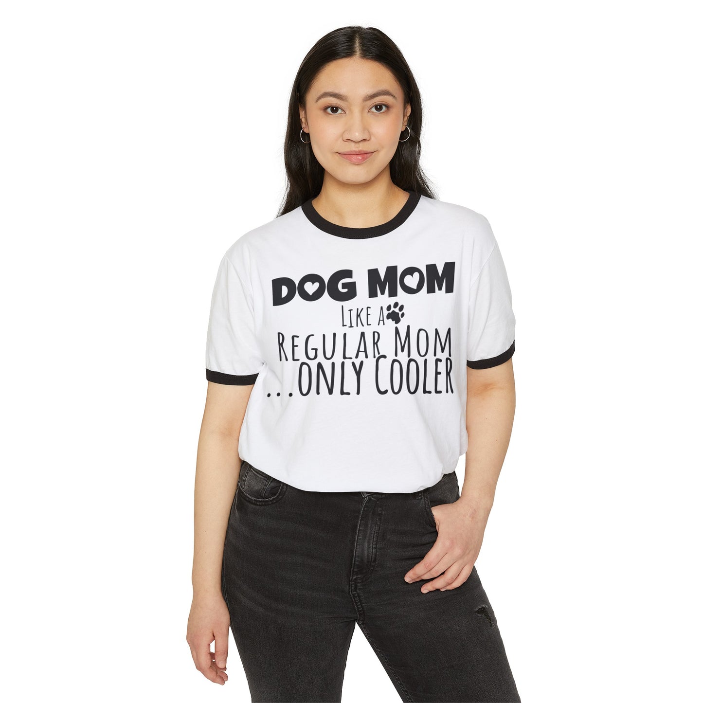 Dog Mom Ringer Top, Dog Mom Like Real Mom Only Cooler Ringer, Mothers Day Tee, Dog Mothers Day, Dog Mom Tee, Cotton Ringer, Mother's Day