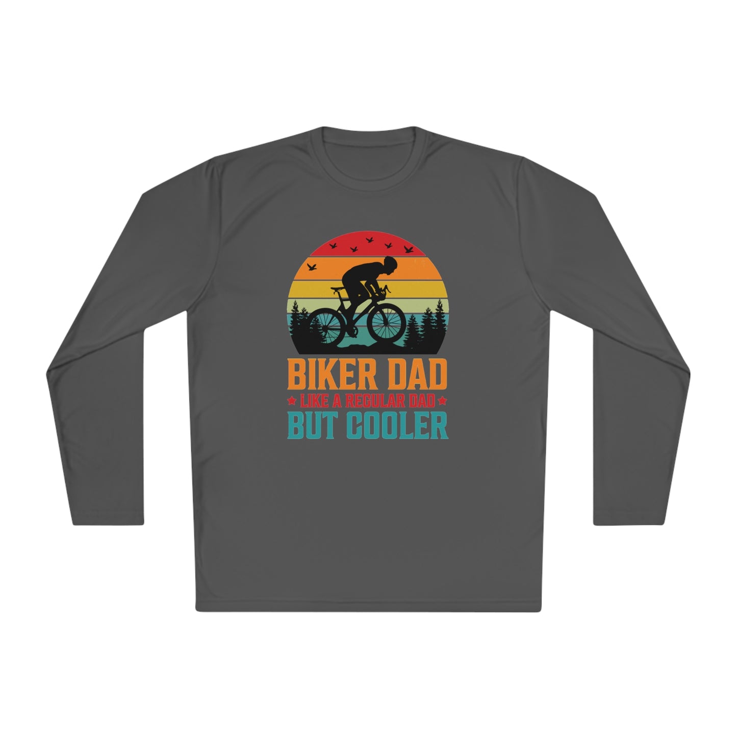 Biker Dad Like A Regular Dad But Cooler Shirt ,Father's Day Shirt, Father Gift , Gift For Dad, Funny Bicycle Gift, Cycling Gift for Dad, Unisex Lightweight Long Sleeve Tee