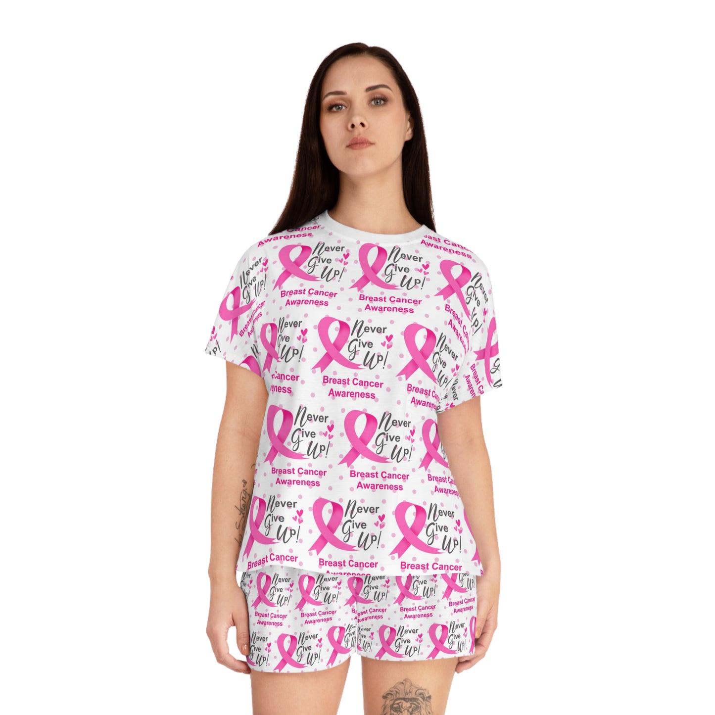 Breast Cancer Awareness Women's Short Pajama Set