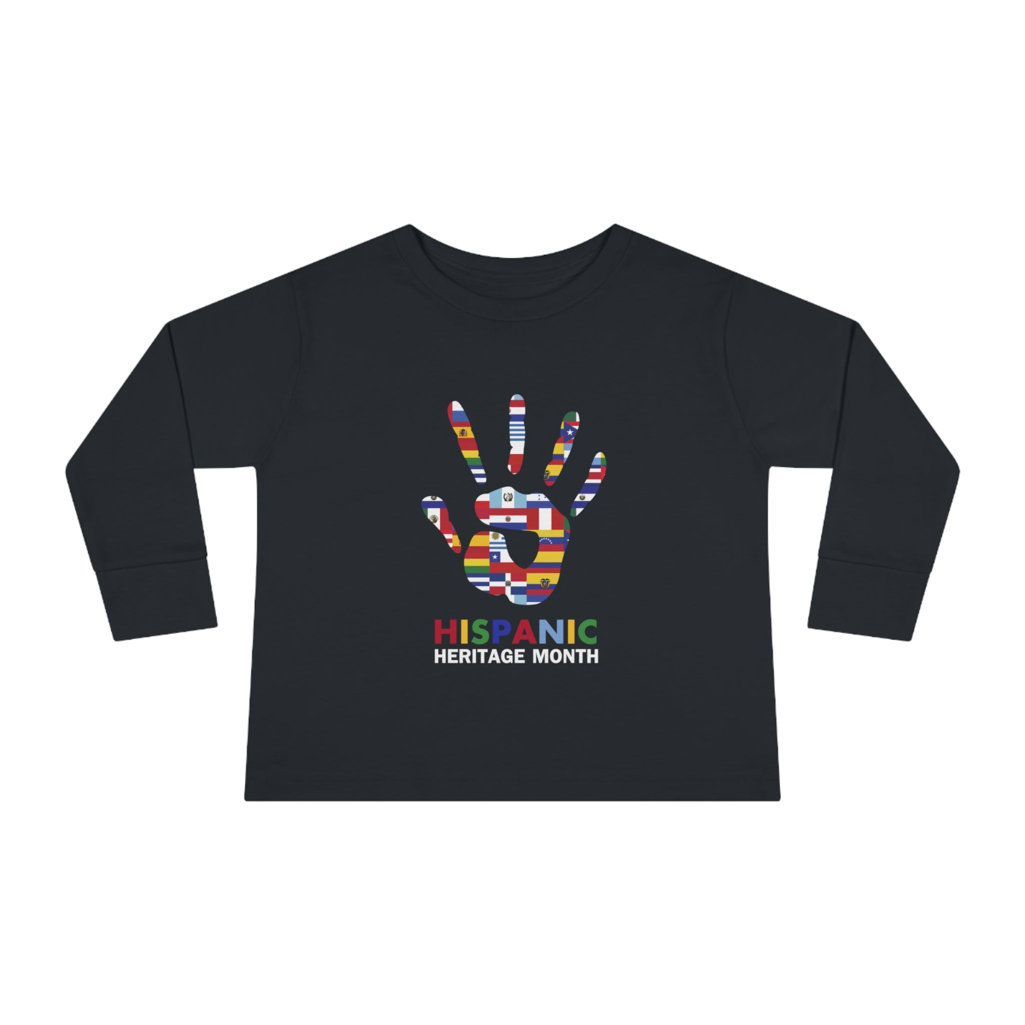 Flag Handprint - Hispanic Heritage Month Toddler Long Sleeve Tee