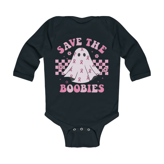 Save the Boobies Bodysuit, Infant Long Sleeve Onesie