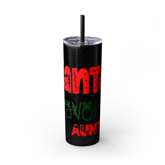 Santa's Favorite Aunt Skinny Tumbler with Straw, 20oz