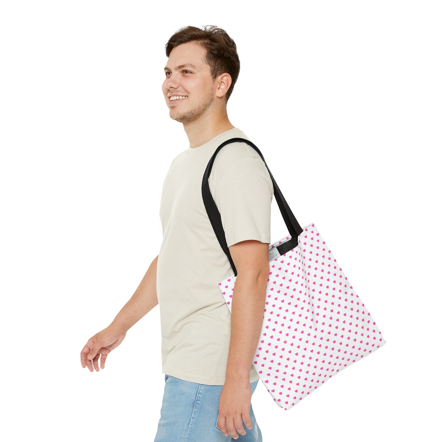 Pink Hearts Breast Cancer Awareness Tote Bag