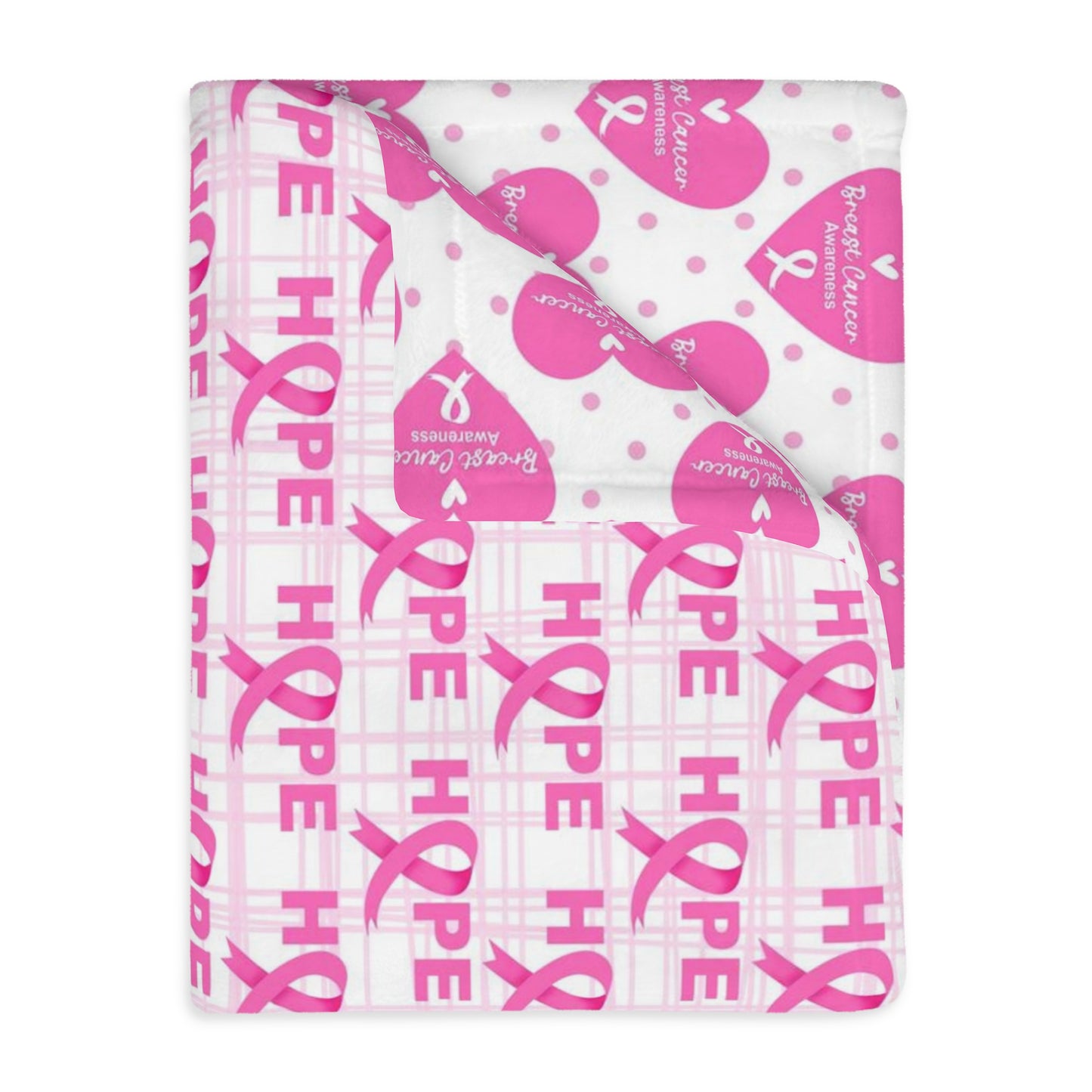 Breast Cancer Awareness, BCA Blanket, Breat Cancer Blanket, Velveteen Microfiber Blanket (Two-sided print)