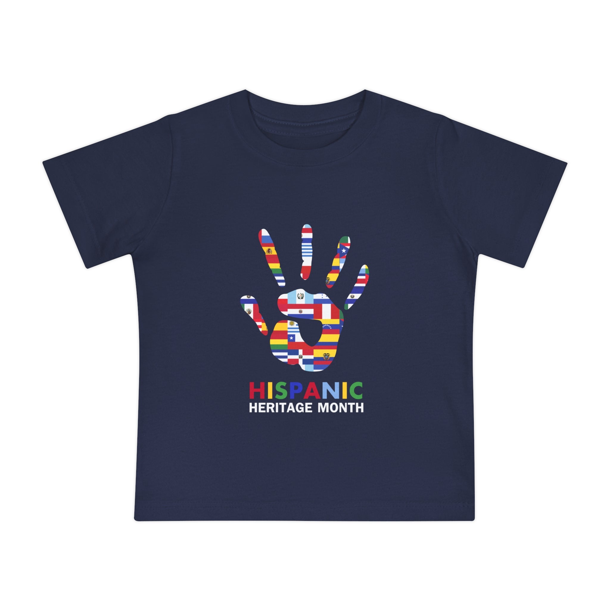 Flag Handprint - Hispanic Heritage Month Baby Short Sleeve T-Shirt