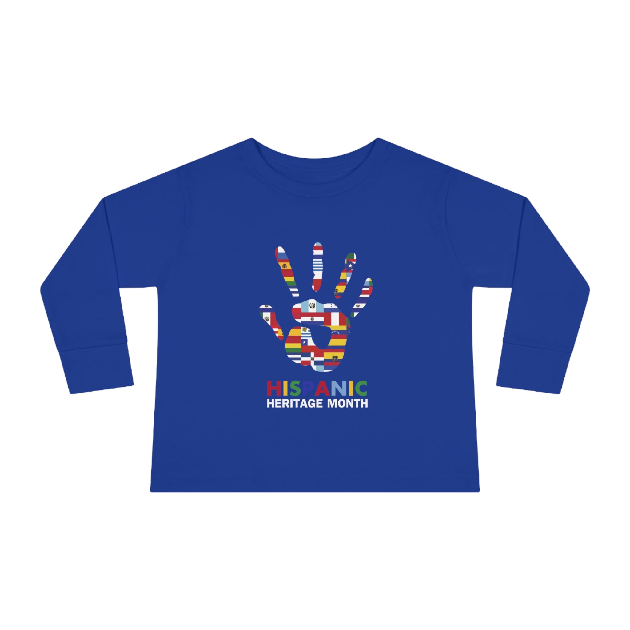 Flag Handprint - Hispanic Heritage Month Toddler Long Sleeve Tee