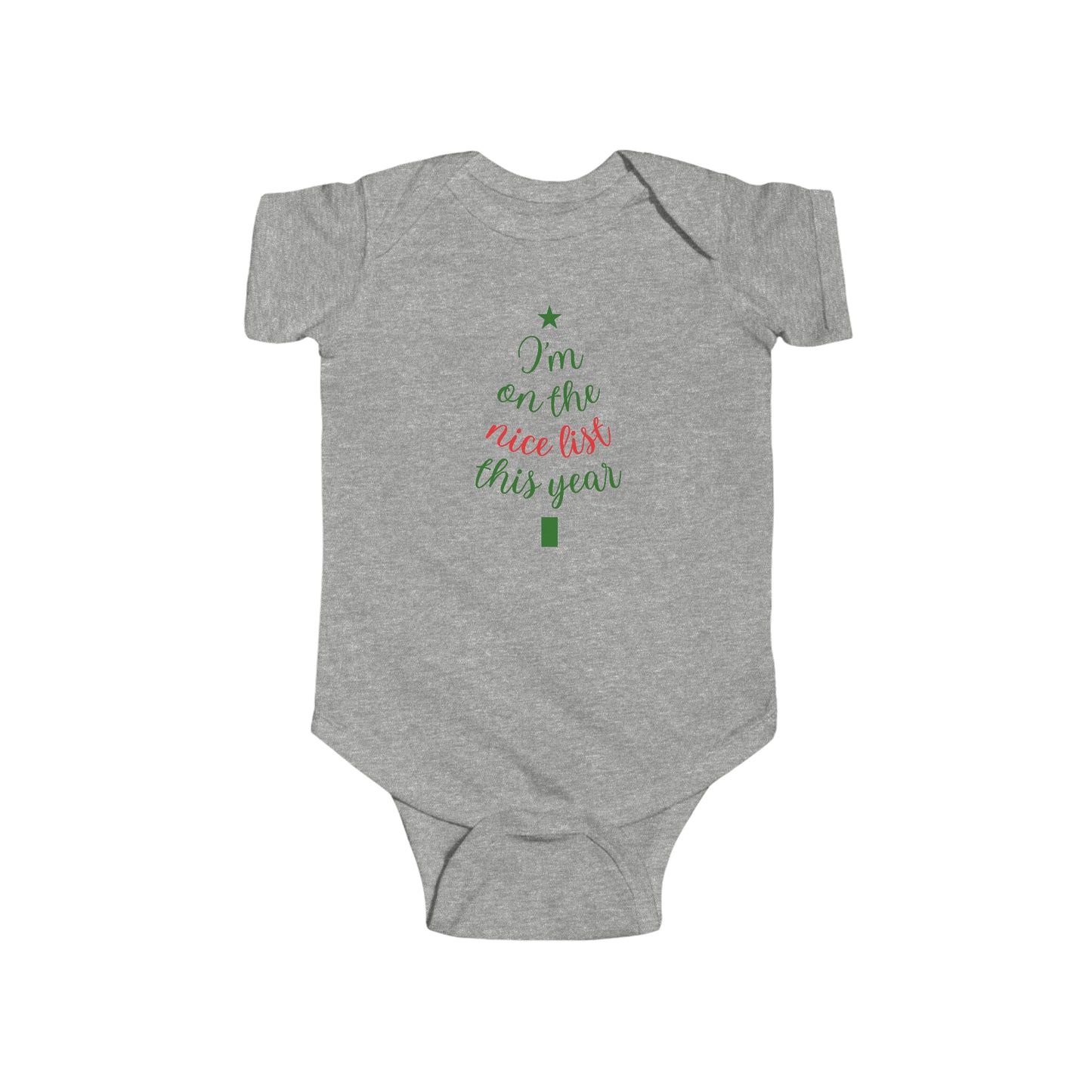 I'm On the Nice List This Year Infant Fine Jersey Bodysuit