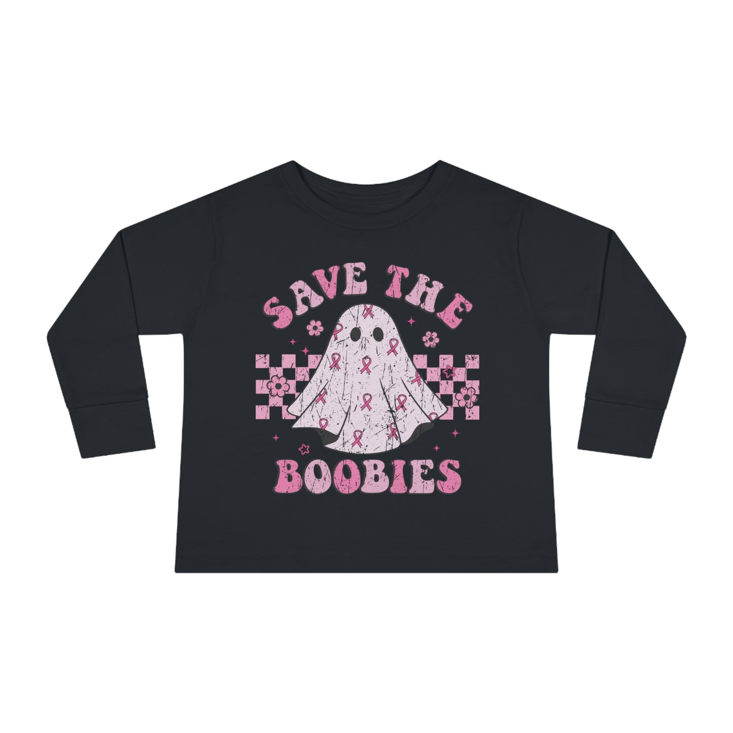 Save The Boobies Toddler Long Sleeve Tee