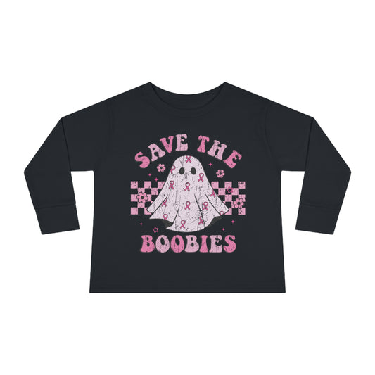 Save The Boobies Toddler Long Sleeve Tee