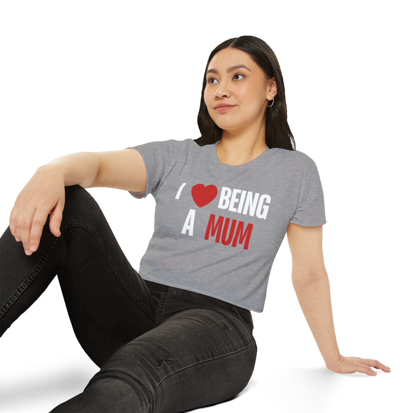 I Love Being A Mum, I Love Being A Mum T-Shirt, My Kids Think, My Family Thinks, My Child Thinks, A Mother Is, Custom Mothers Day Gift for Mom, Women's Festival Crop Top