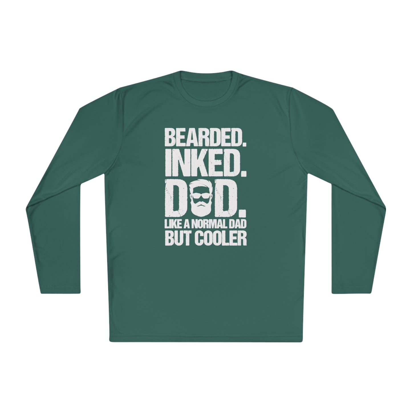 Bearded, Inked, Dad, Like a Normal Dad Just Cooler, Bearded Inked Dad Tee, Dad Tee, Unisex Lightweight Long Sleeve Tee