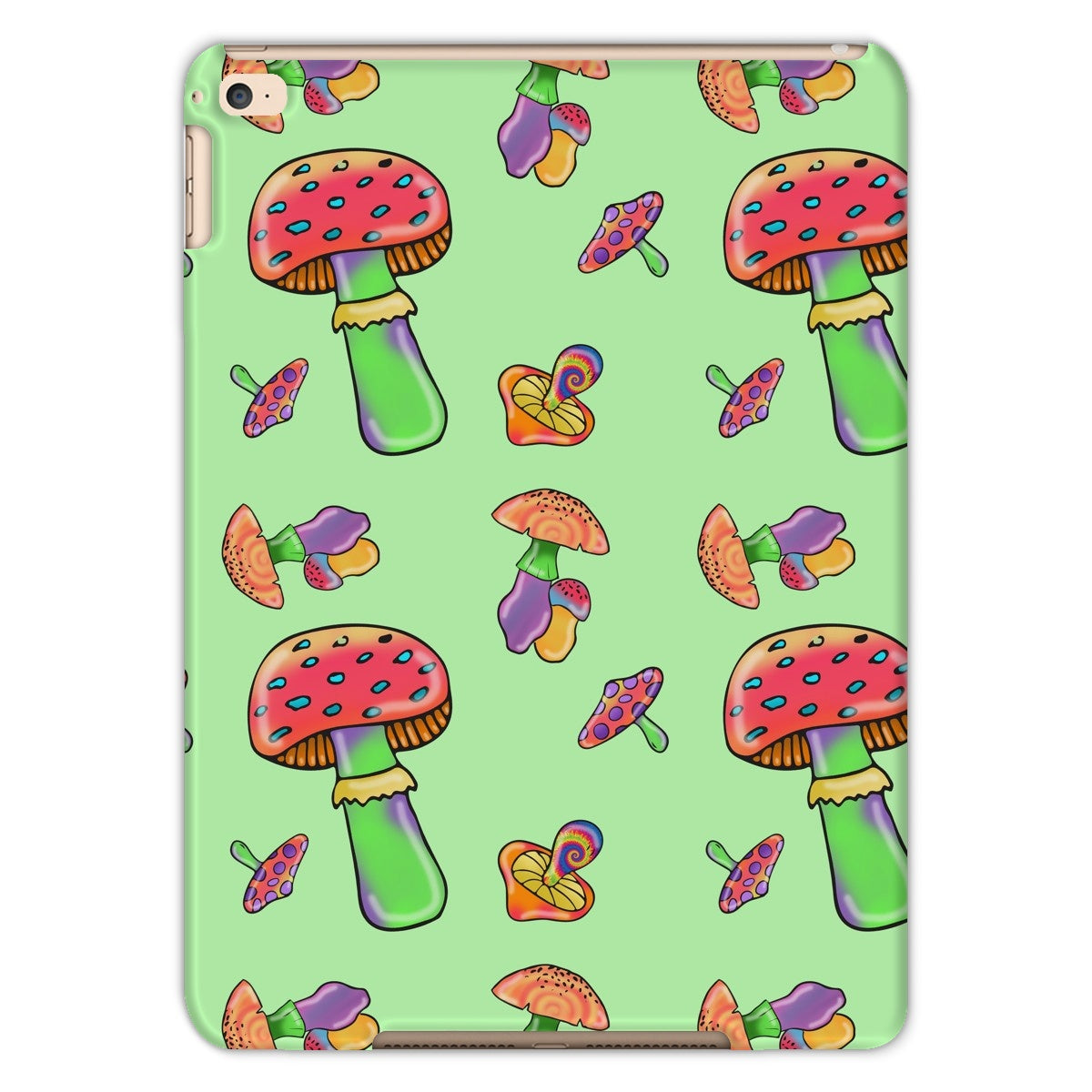 Retro Mushroom Pattern - Green Tablet Cases