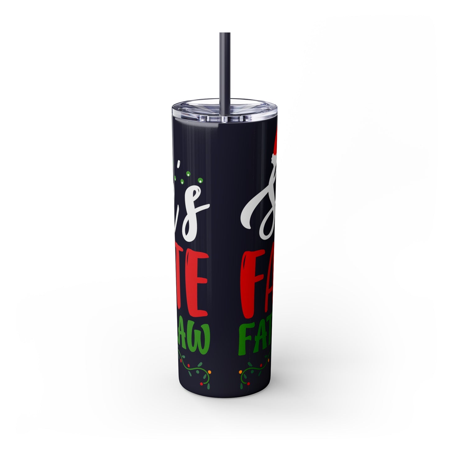 Santa's Favorite Father-In-Law Skinny Tumbler with Straw, 20oz