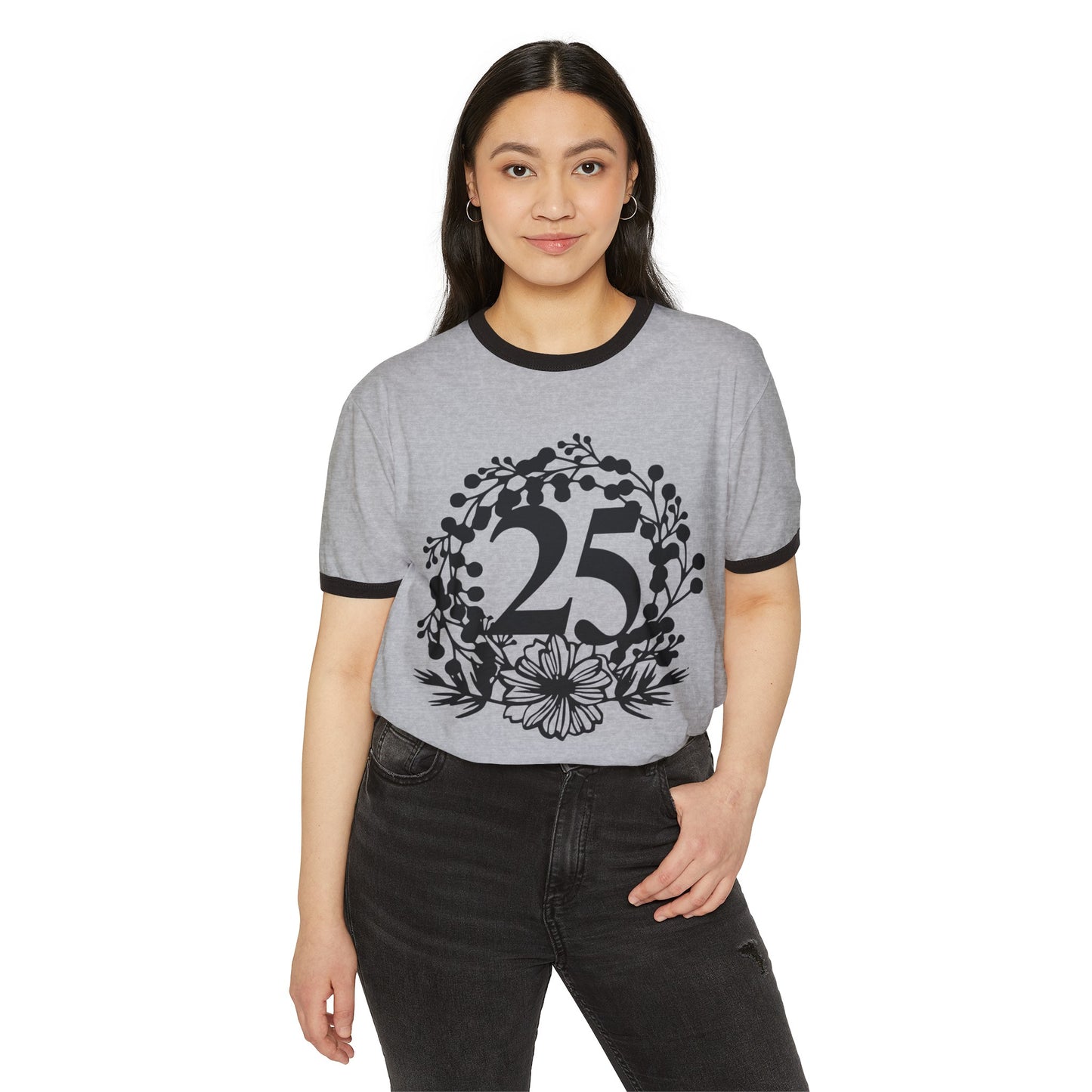 25th Birthday, 25th Anniversary, 25th Birthday Tee, 25th Anniversary Tee, Unisex Cotton Ringer T-Shirt